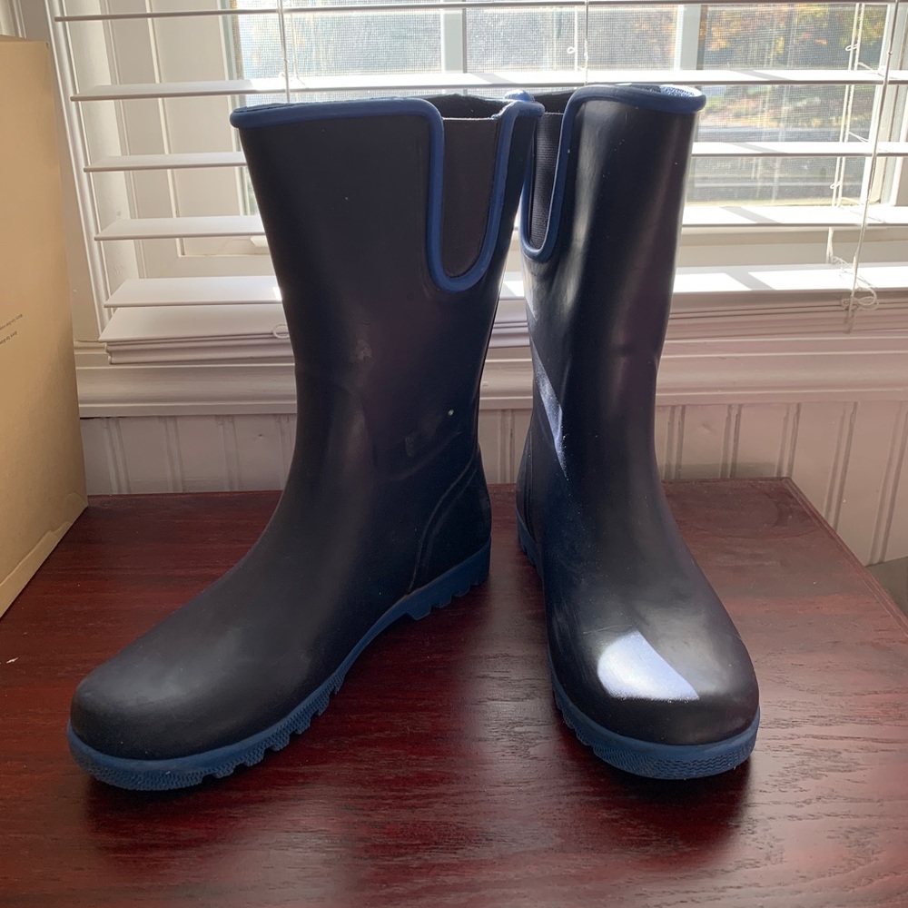 Sperry Navy Rain Rubber Boots Size 10